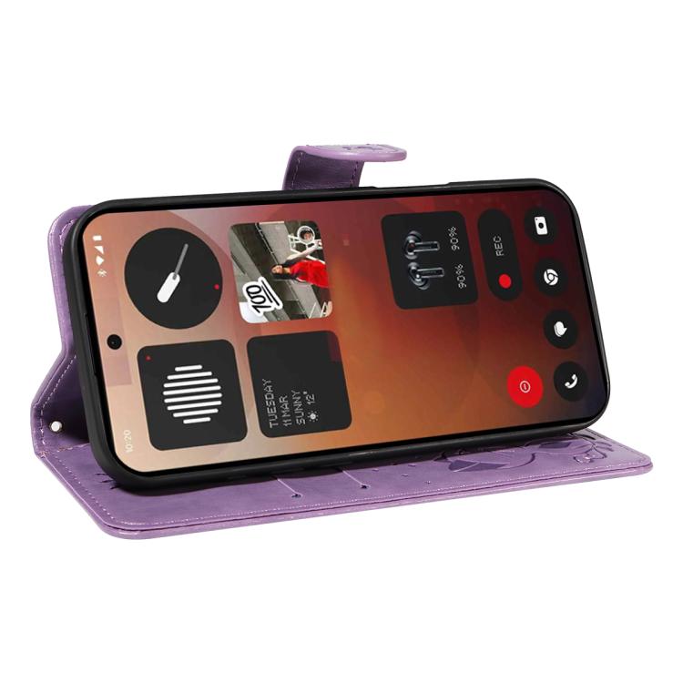 For Nothing Phone 3A Pro Cat and Bee Embossed Flip Leather Phone Case
