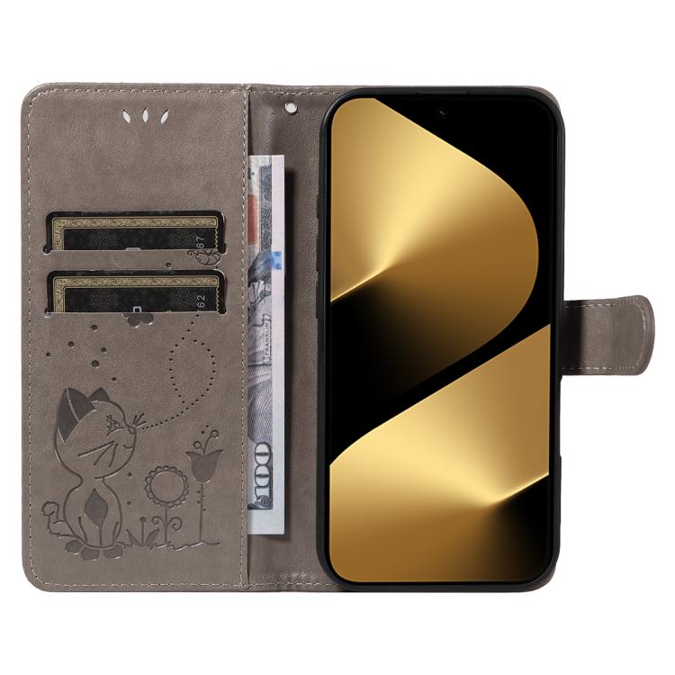 For Huawei Pura 80 Ultra 5G Cat and Bee Embossed Flip Leather Phone Case
