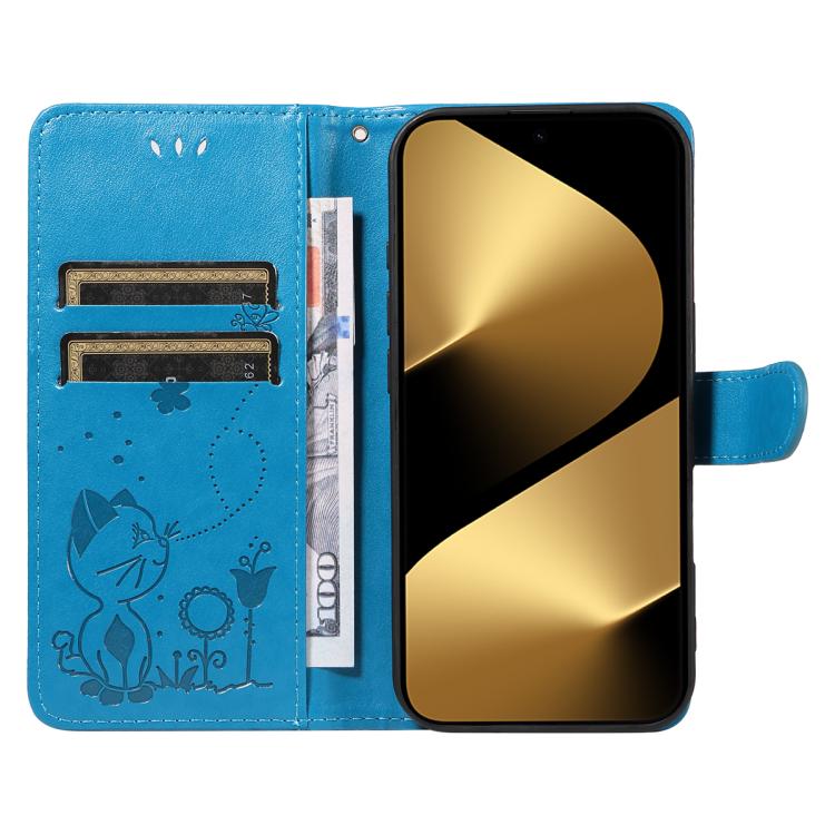 For Huawei Pura 80 Ultra 5G Cat and Bee Embossed Flip Leather Phone Case