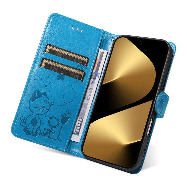 For Huawei Pura 80 Ultra 5G Cat and Bee Embossed Flip Leather Phone Case