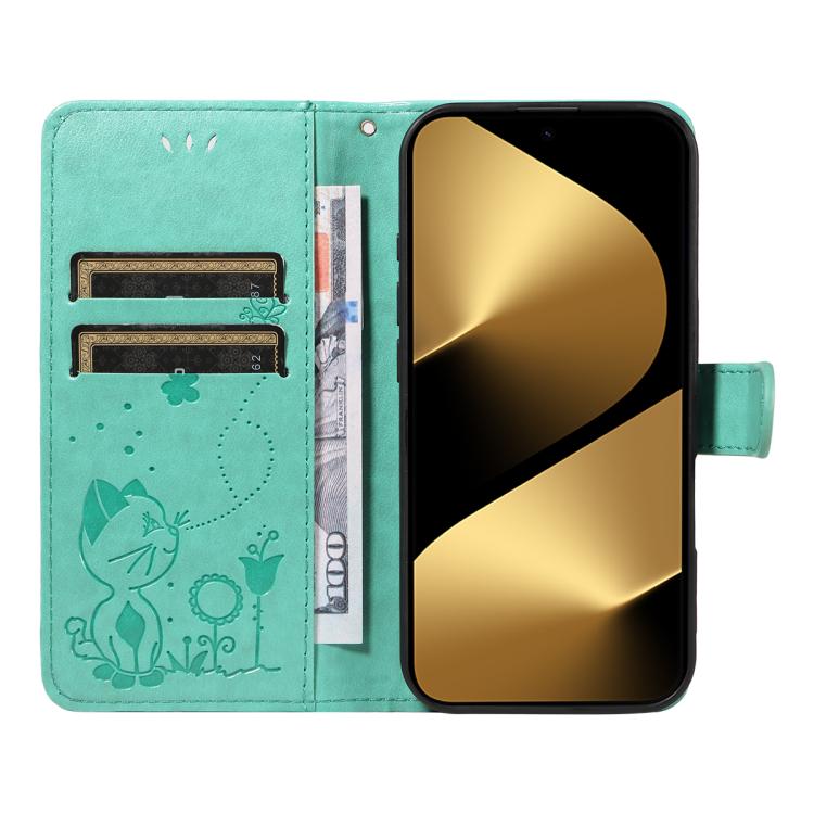 For Huawei Pura 80 Ultra 5G Cat and Bee Embossed Flip Leather Phone Case