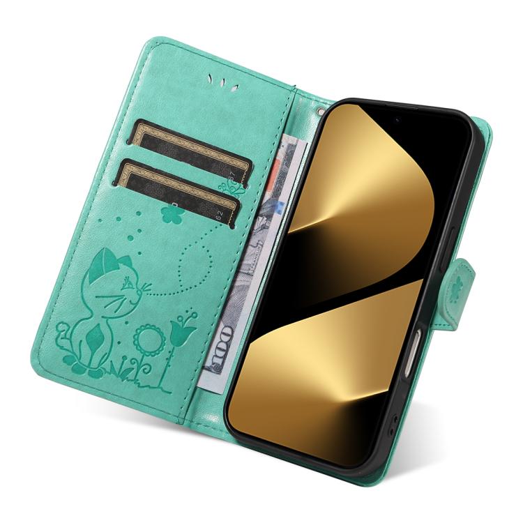 For Huawei Pura 80 Ultra 5G Cat and Bee Embossed Flip Leather Phone Case