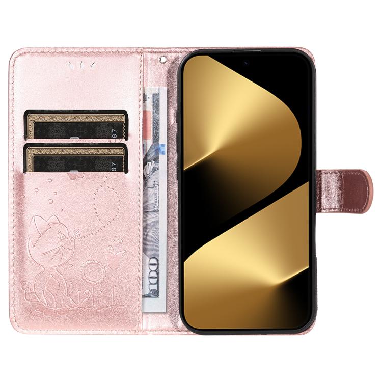 For Huawei Pura 80 Ultra 5G Cat and Bee Embossed Flip Leather Phone Case
