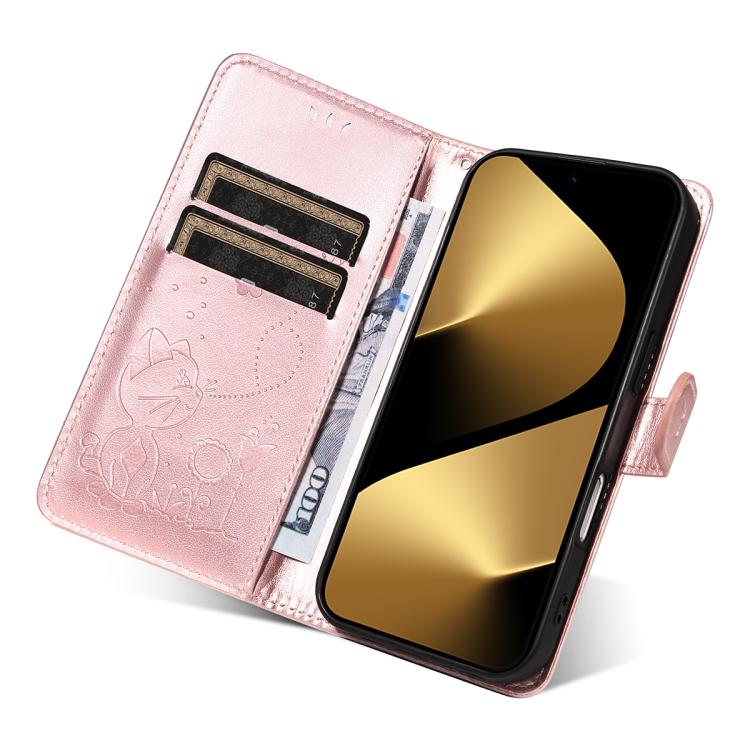 For Huawei Pura 80 Ultra 5G Cat and Bee Embossed Flip Leather Phone Case