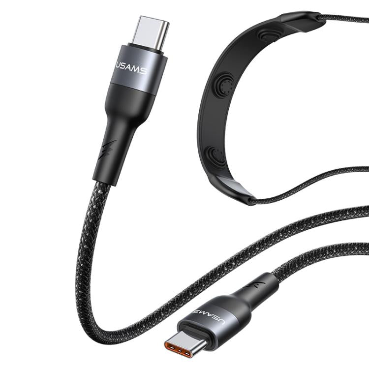 USAMS SJ759 U89 100W Fast Data Charging Cable with Massager, Length: 1.4m - Black