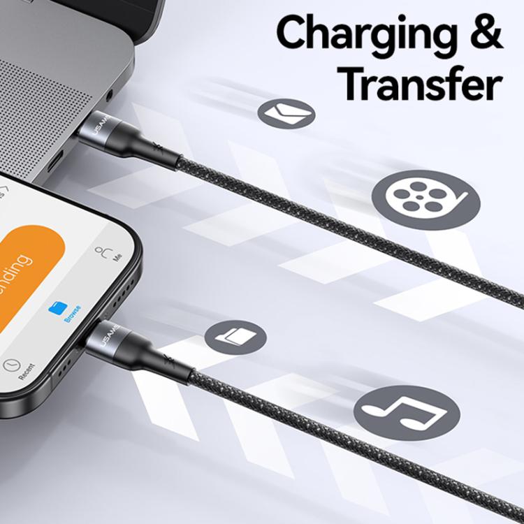 USAMS SJ759 U89 100W Fast Data Charging Cable with Massager, Length: 1.4m - Black