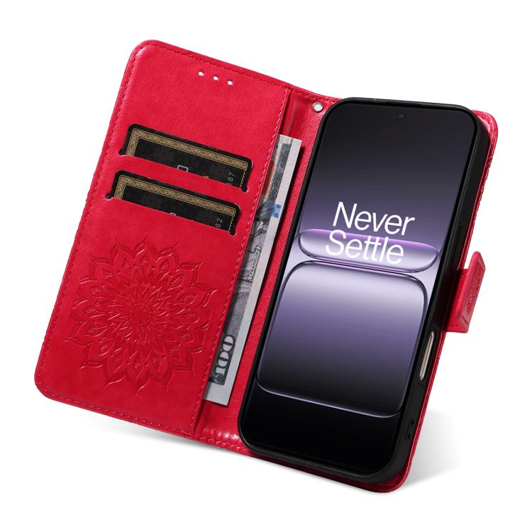 For OnePlus ACE 5 Ultra Embossed Sunflower Pattern Flip Leather Phone Case