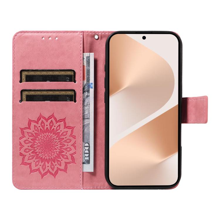 For Huawei Pura 80 5G Embossed Sunflower Pattern Flip Leather Phone Case