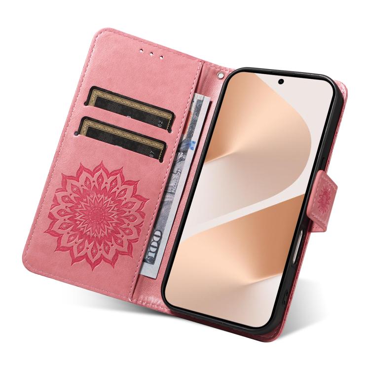 For Huawei Pura 80 5G Embossed Sunflower Pattern Flip Leather Phone Case