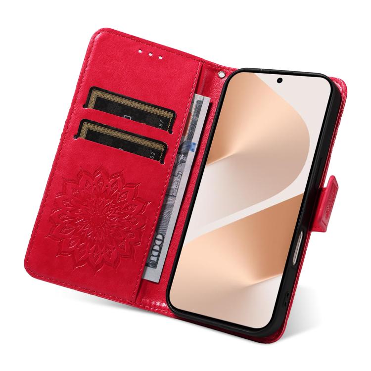 For Huawei Pura 80 5G Embossed Sunflower Pattern Flip Leather Phone Case