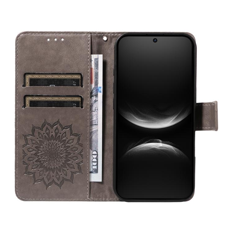 For Huawei nova 14 5G / 14 Lite 5G Embossed Sunflower Pattern Flip Leather Phone Case