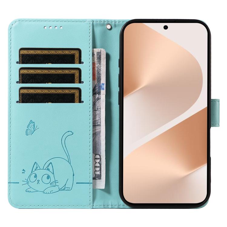 For Huawei Pura 80 5G Adorable Cat Embossed Pattern Flip Leather Phone Case