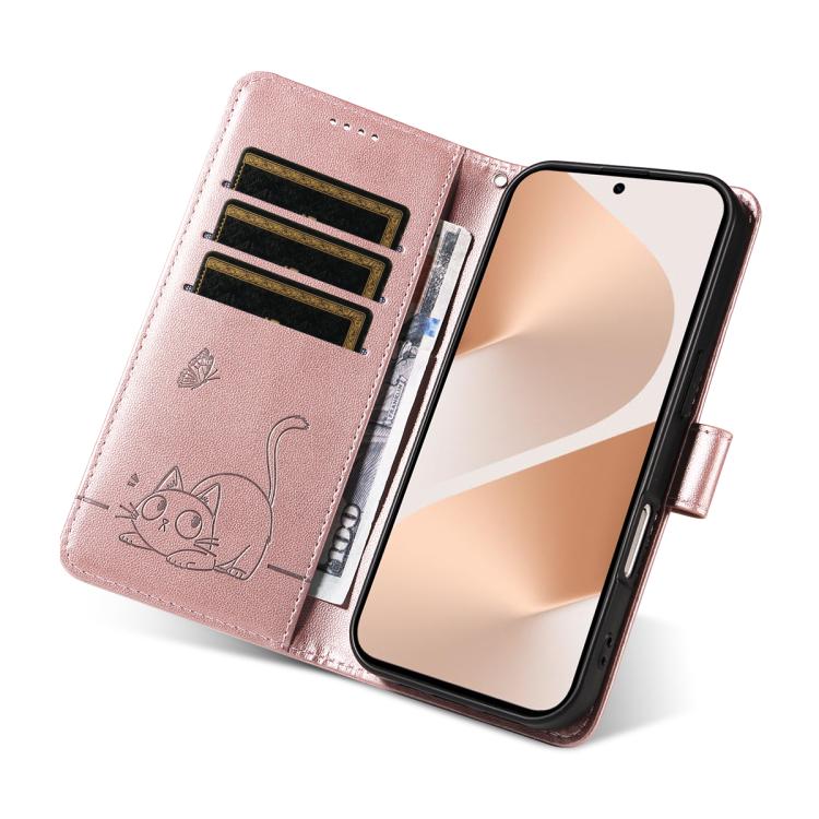 For Huawei Pura 80 5G Adorable Cat Embossed Pattern Flip Leather Phone Case