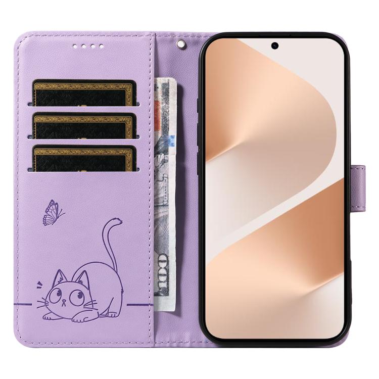 For Huawei Pura 80 5G Adorable Cat Embossed Pattern Flip Leather Phone Case