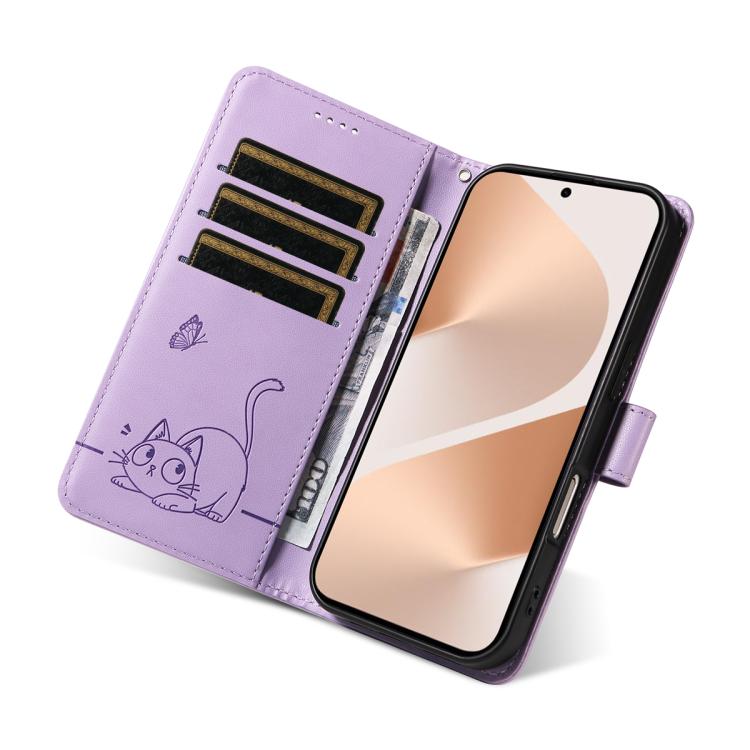 For Huawei Pura 80 5G Adorable Cat Embossed Pattern Flip Leather Phone Case