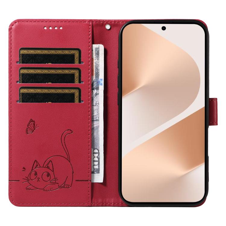 For Huawei Pura 80 5G Adorable Cat Embossed Pattern Flip Leather Phone Case