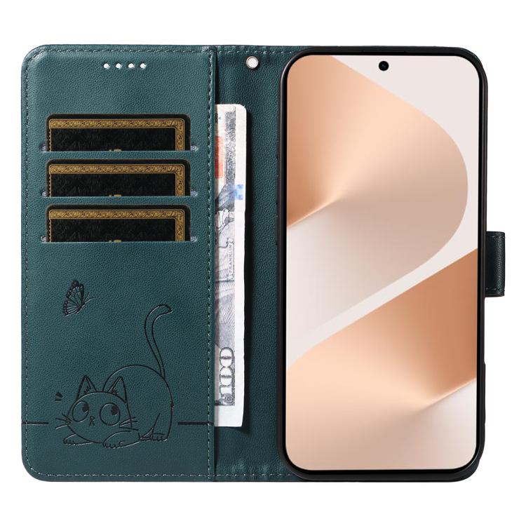 For Huawei Pura 80 5G Adorable Cat Embossed Pattern Flip Leather Phone Case