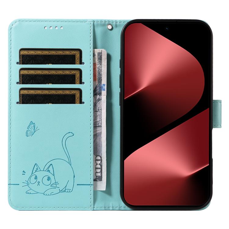 For Huawei Pura 80 Pro 5G Adorable Cat Embossed Pattern Flip Leather Phone Case