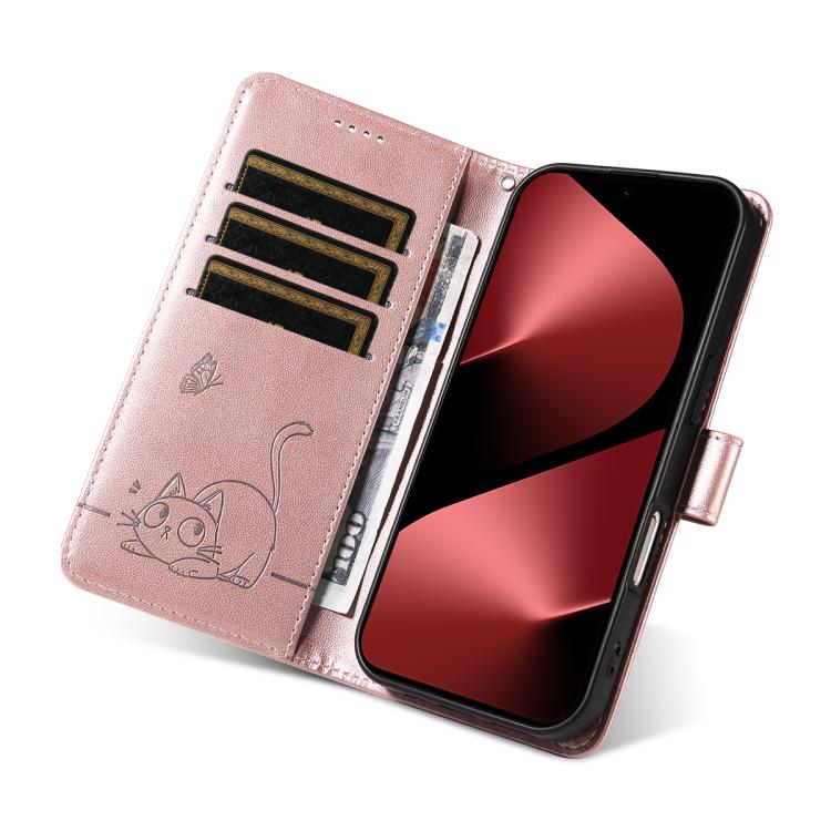 For Huawei Pura 80 Pro 5G Adorable Cat Embossed Pattern Flip Leather Phone Case