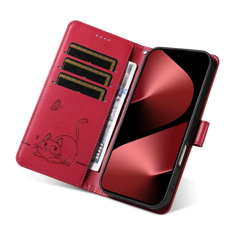 For Huawei Pura 80 Pro 5G Adorable Cat Embossed Pattern Flip Leather Phone Case
