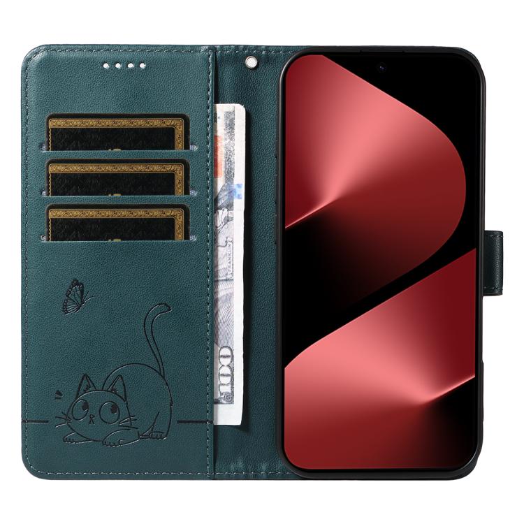 For Huawei Pura 80 Pro 5G Adorable Cat Embossed Pattern Flip Leather Phone Case