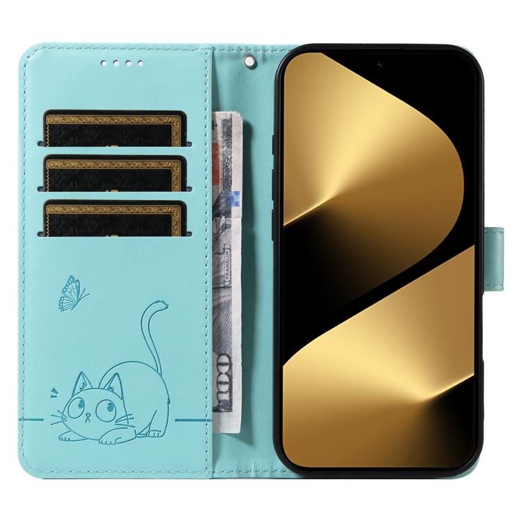 For Huawei Pura 80 Ultra 5G Adorable Cat Embossed Pattern Flip Leather Phone Case
