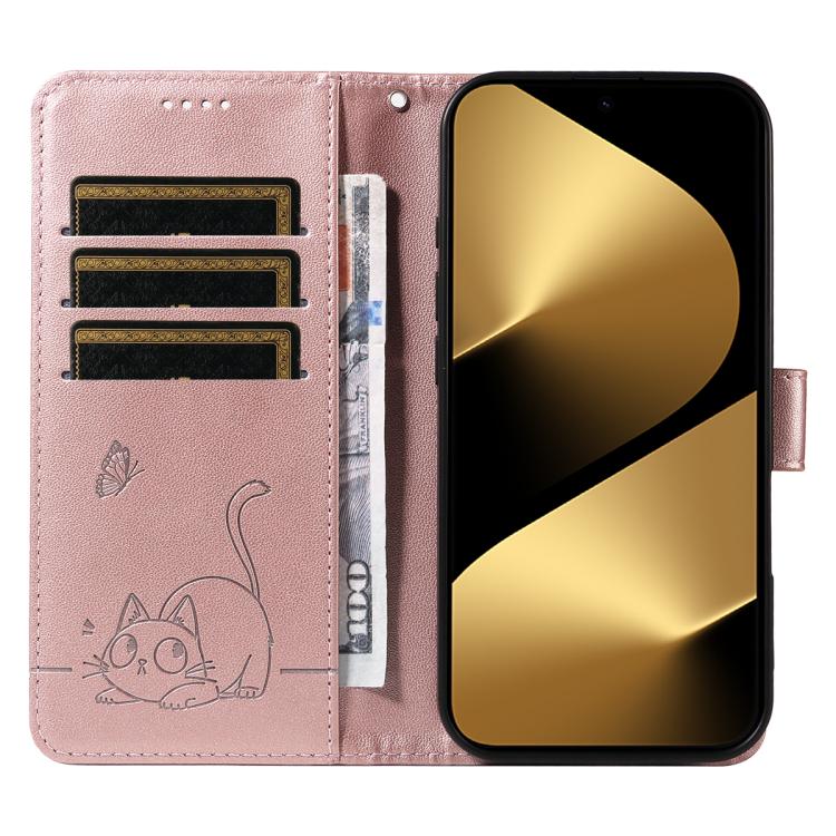 For Huawei Pura 80 Ultra 5G Adorable Cat Embossed Pattern Flip Leather Phone Case