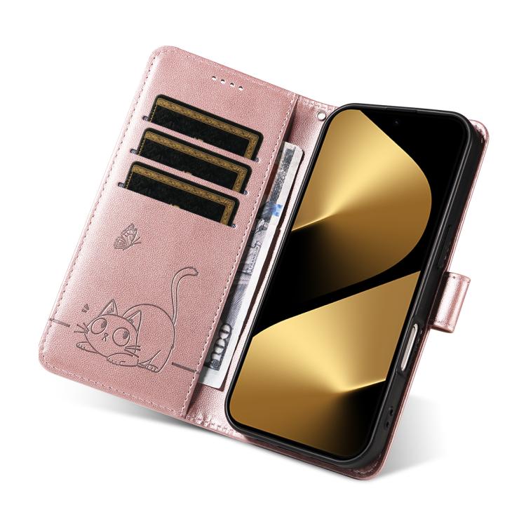For Huawei Pura 80 Ultra 5G Adorable Cat Embossed Pattern Flip Leather Phone Case