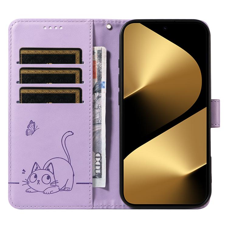 For Huawei Pura 80 Ultra 5G Adorable Cat Embossed Pattern Flip Leather Phone Case