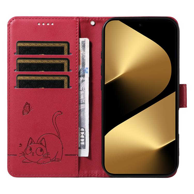 For Huawei Pura 80 Ultra 5G Adorable Cat Embossed Pattern Flip Leather Phone Case