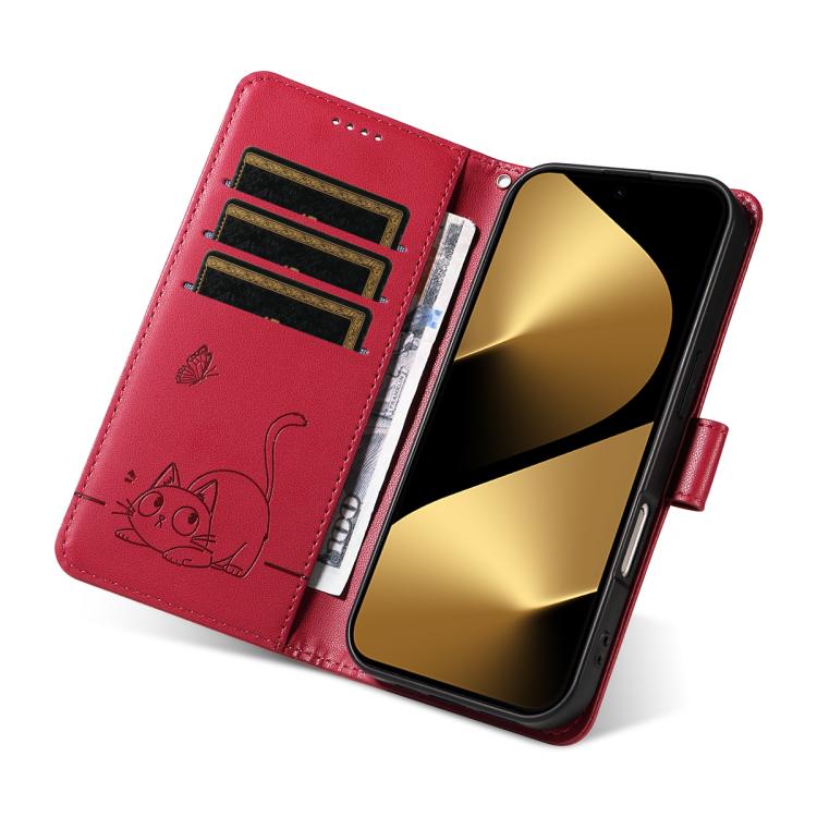 For Huawei Pura 80 Ultra 5G Adorable Cat Embossed Pattern Flip Leather Phone Case