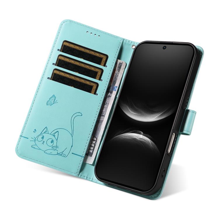 For Huawei Nova 14 / Nova 14 Lite Adorable Cat Embossed Pattern Flip Leather Phone Case