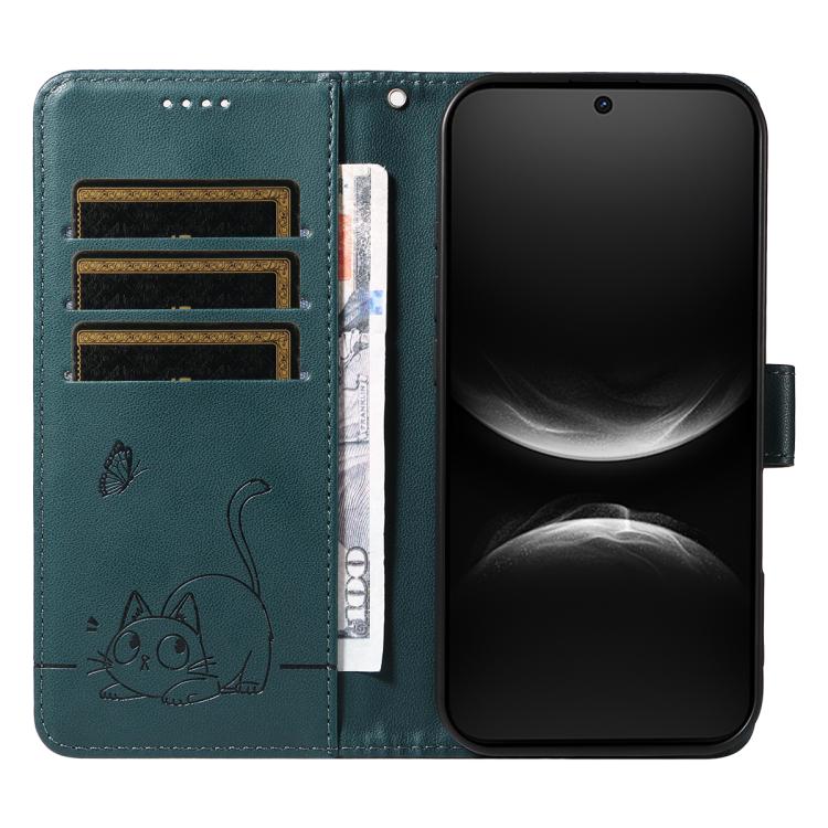 For Huawei Nova 14 / Nova 14 Lite Adorable Cat Embossed Pattern Flip Leather Phone Case