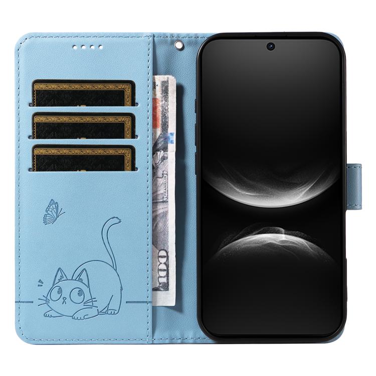 For Huawei Nova 14 / Nova 14 Lite Adorable Cat Embossed Pattern Flip Leather Phone Case