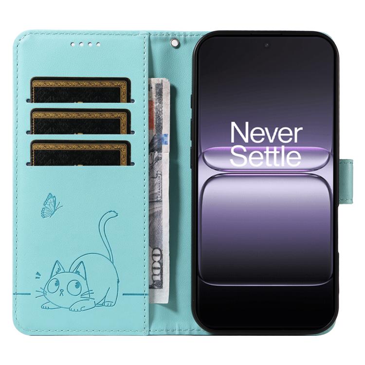 For OnePlus Ace 5 Ultra / Nord 5 Adorable Cat Embossed Pattern Flip Leather Phone Case