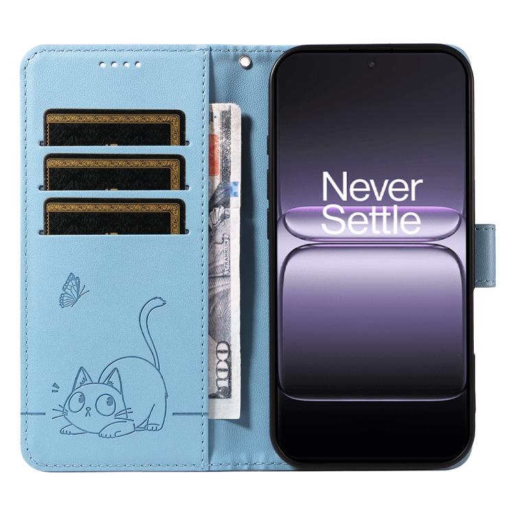 For OnePlus Ace 5 Ultra / Nord 5 Adorable Cat Embossed Pattern Flip Leather Phone Case