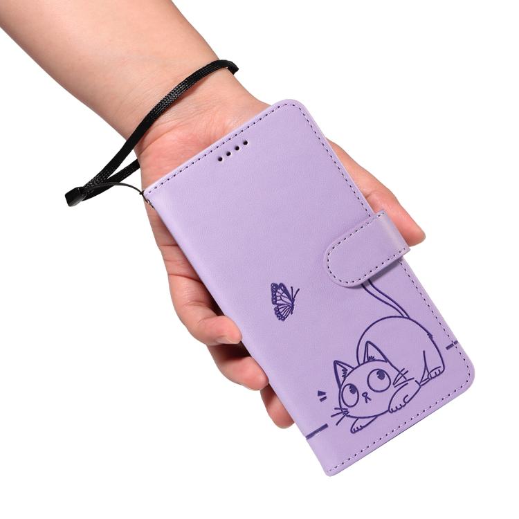 For OnePlus 15 Adorable Cat Embossed Pattern Flip Leather Phone Case