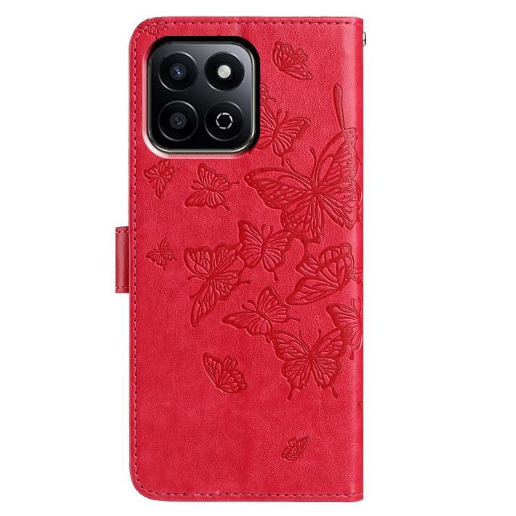 For Honor X6c 4G Butterfly Flutter Pattern Embossed Leather Phone Case