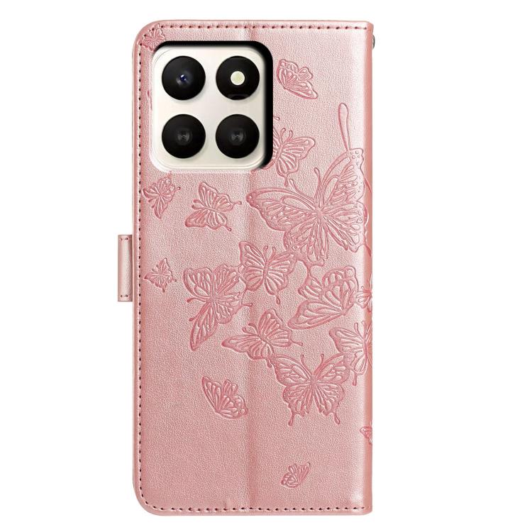 For Honor X7d 5G Butterfly Flutter Pattern Embossed Leather Phone Case