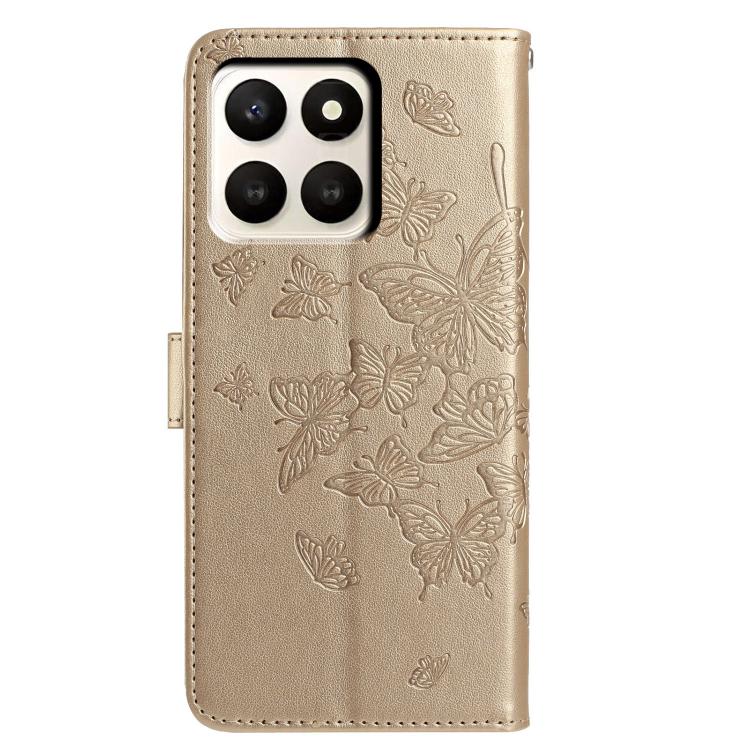 For Honor X7d 5G Butterfly Flutter Pattern Embossed Leather Phone Case