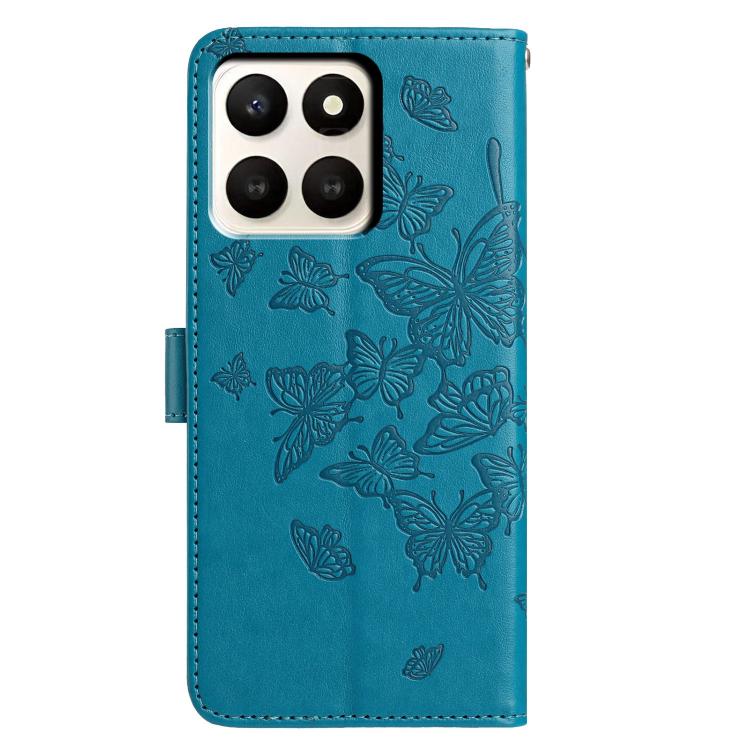 For Honor X7d 5G Butterfly Flutter Pattern Embossed Leather Phone Case