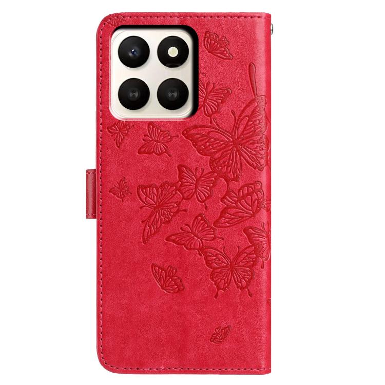 For Honor X7d 5G Butterfly Flutter Pattern Embossed Leather Phone Case
