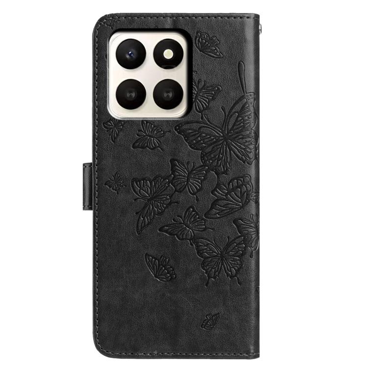 For Honor X7d 5G Butterfly Flutter Pattern Embossed Leather Phone Case