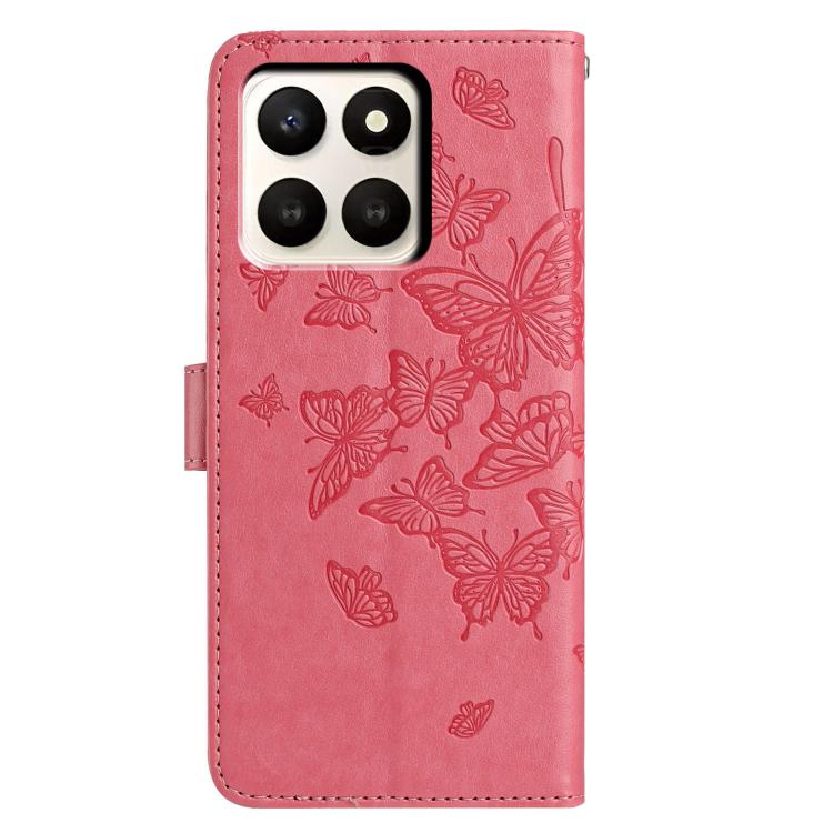 For Honor X7d 5G Butterfly Flutter Pattern Embossed Leather Phone Case