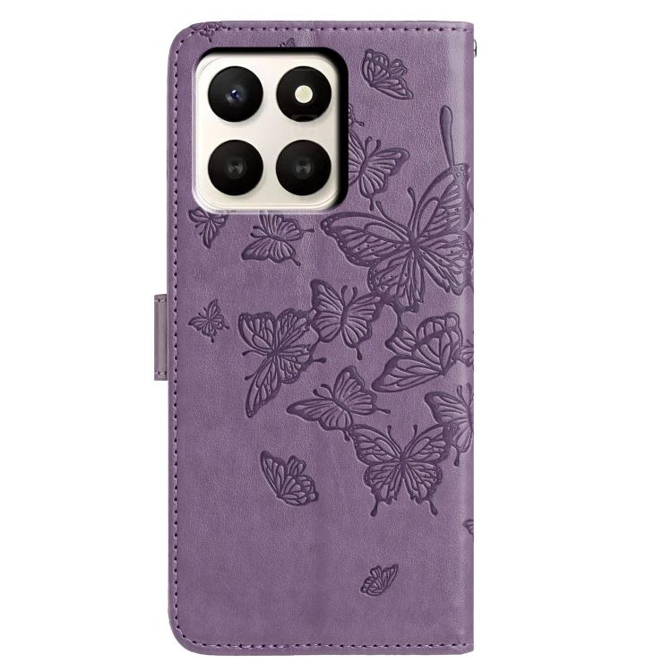For Honor X7d 5G Butterfly Flutter Pattern Embossed Leather Phone Case