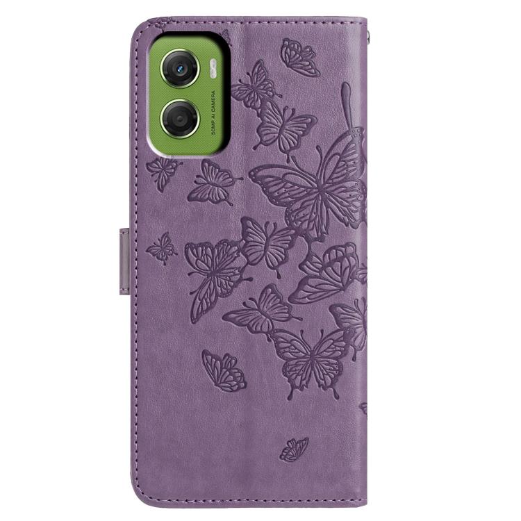 For Motorola Moto G06 4G Butterfly Flutter Pattern Embossed Leather Phone Case