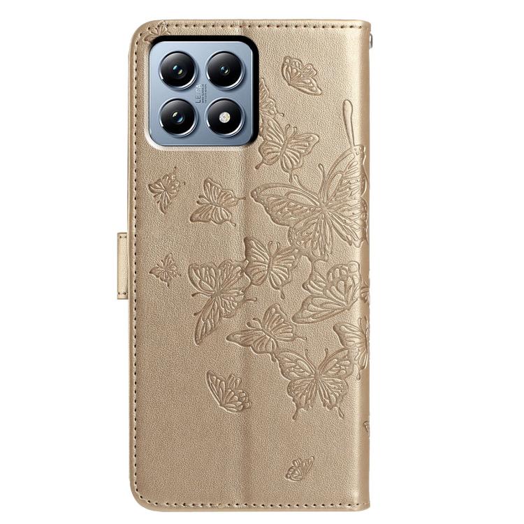 For Xiaomi 15T Pro 5G Butterfly Flutter Pattern Embossed Leather Phone Case