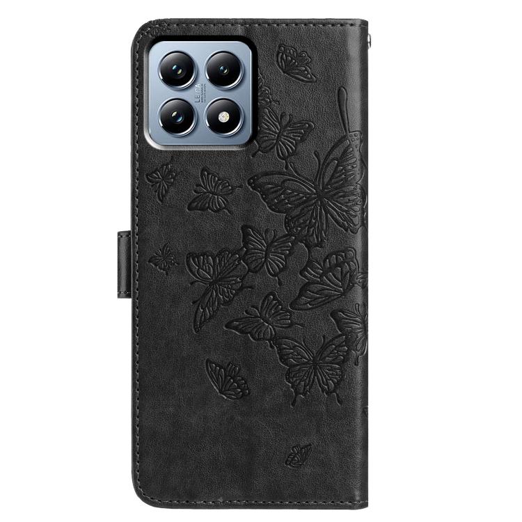 For Xiaomi 15T Pro 5G Butterfly Flutter Pattern Embossed Leather Phone Case