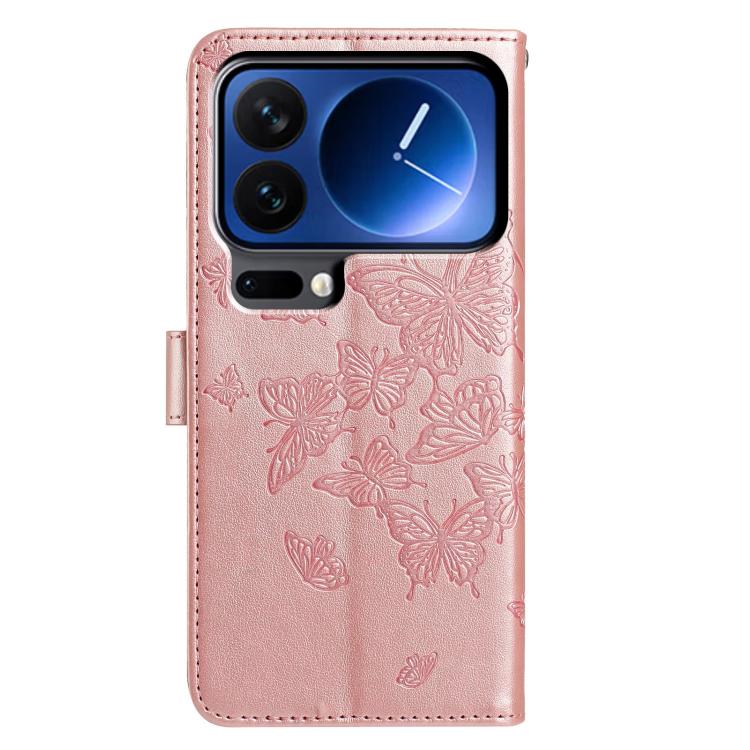 For Xiaomi 17 Pro Butterfly Flutter Pattern Embossed Leather Phone Case