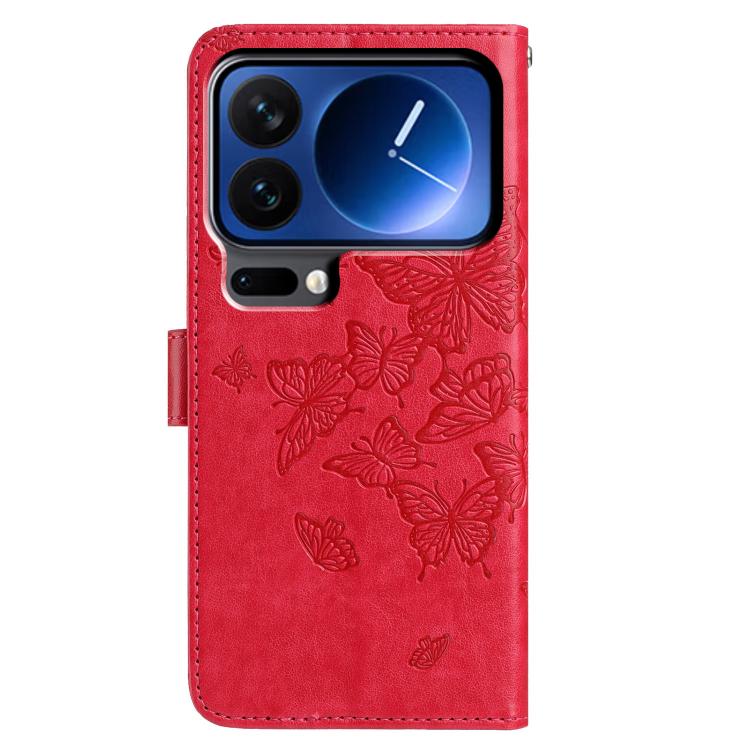 For Xiaomi 17 Pro Butterfly Flutter Pattern Embossed Leather Phone Case